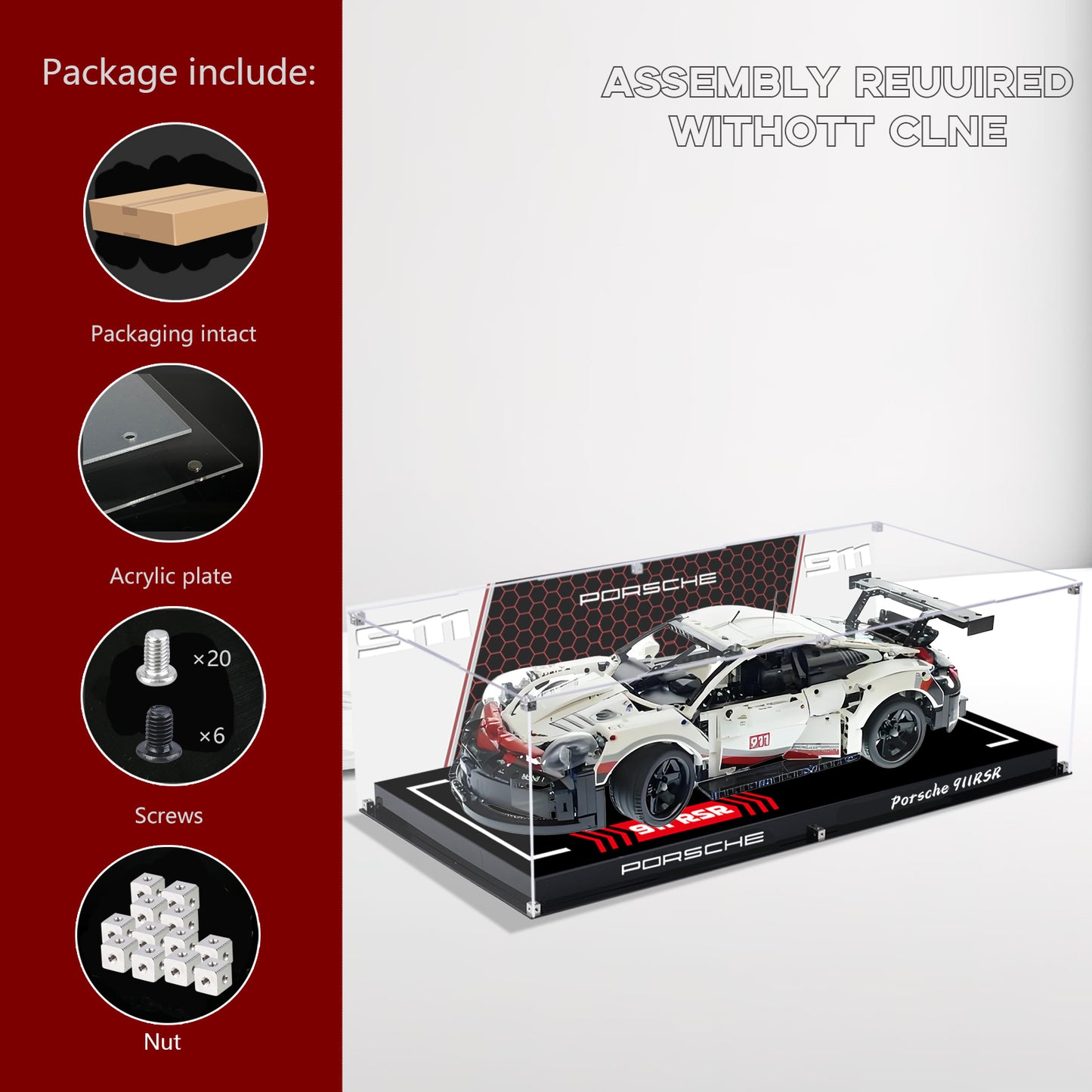 BrickArmor Display Case for LEGO Porsche 911RSR 42096