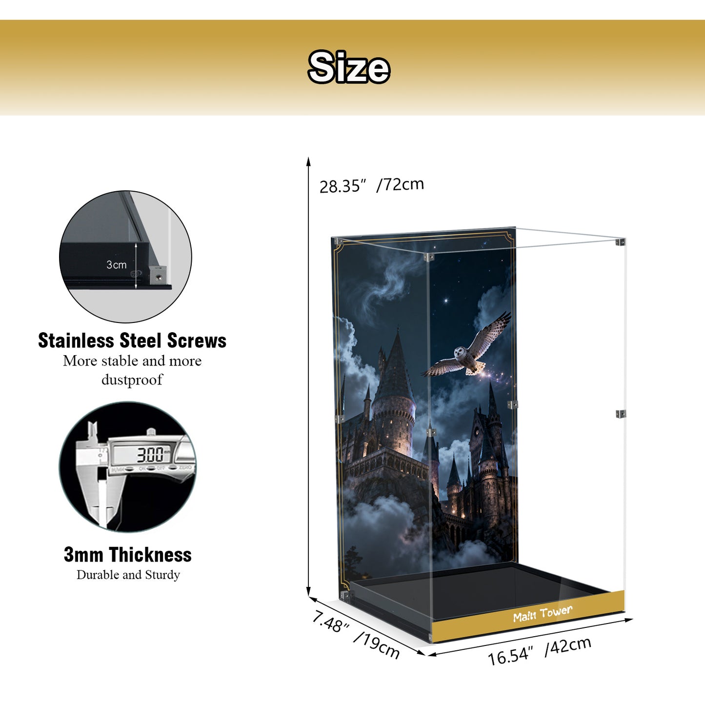 BrickArmor Display Case for LEGO 76454 Hogwarts Castle Building Set,Dustproof Clear Display Box Compatible with Lego76454(Box Only，Model Not Included)