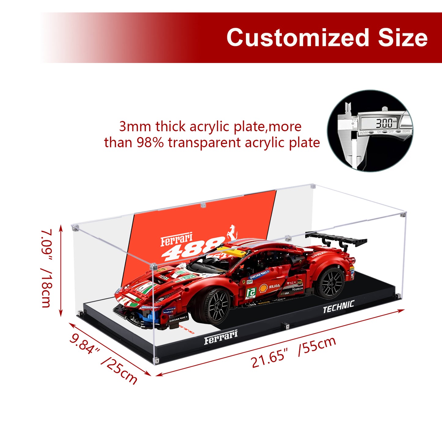 BrickArmor Display Case for LEGO Faraday 488 42125