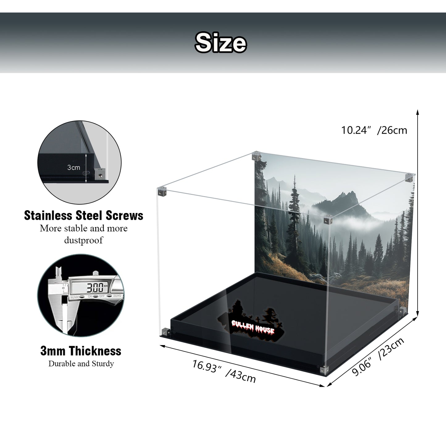BrickArmor Display Case for LEGO 21354 Twilight The Cullen House Building Set,Dustproof Clear Display Box Compatible with Lego21354(Box Only，Model Not Included)