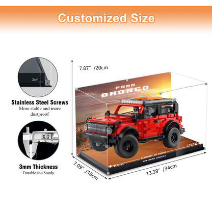 BrickArmor Display Case for LEGO 42213 Ford Bronco SUV Technic Car Building Set,Dustproof Clear Display Box Compatible with Lego 42213 (Box Only，Model Not Included)