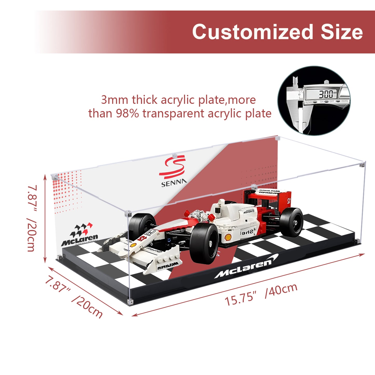 BrickArmor Display Case for LEGO McLaren MP4 10330