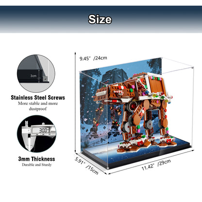 BrickArmor Display Case for LEGO 40806 Gingerbread House at-at Walker Building Set,Dustproof Clear Display Box Compatible with Lego 40806(Box Only，Model Not Included)