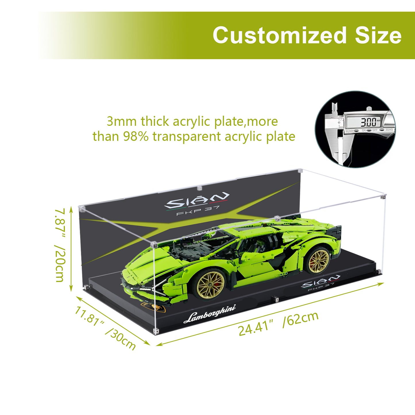 BrickArmor Display Case for LEGO Lamborghini 42115