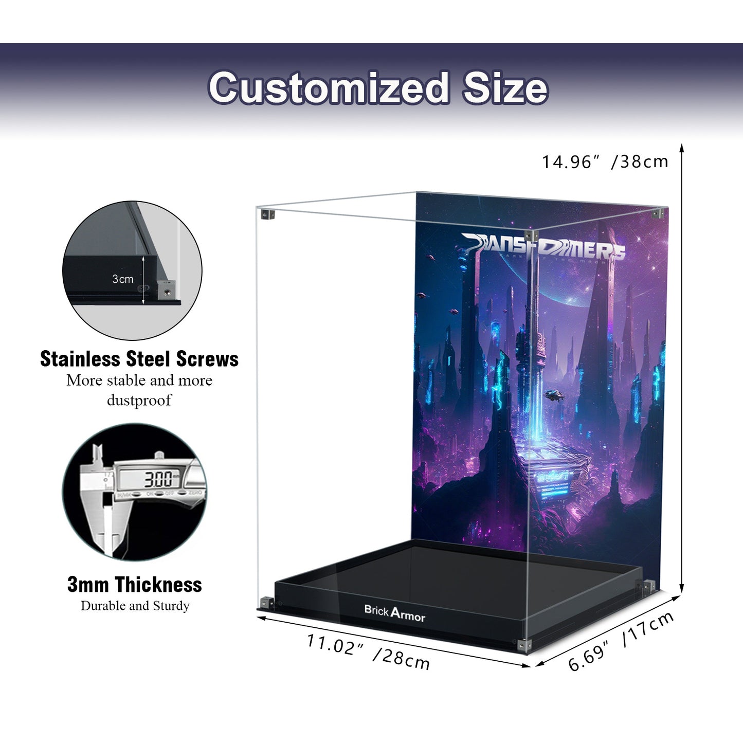 BrickArmor Display Case for LEGO Transformers Soundwave 10358 Model Dustproof Clear Display Box Compatible with Lego 10358 (Box Only, Model Not Includ)