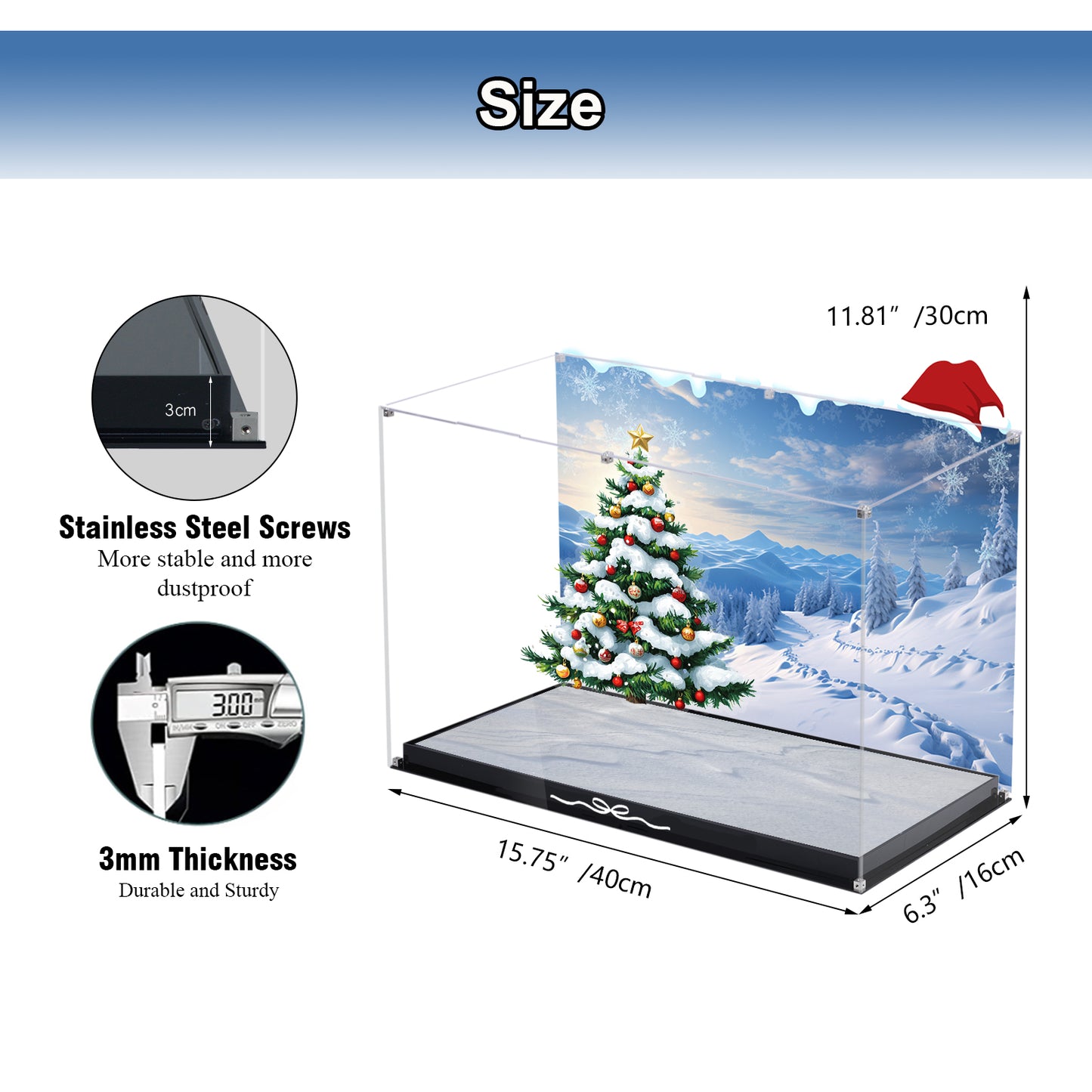 Acrylic Display Case Compatible with Lego 10339 Santa Claus Post Office Set,Innovative Magnetic Front Dustproof Display Box Compatible with Lego 10339 (Box Only, Model Not Included)