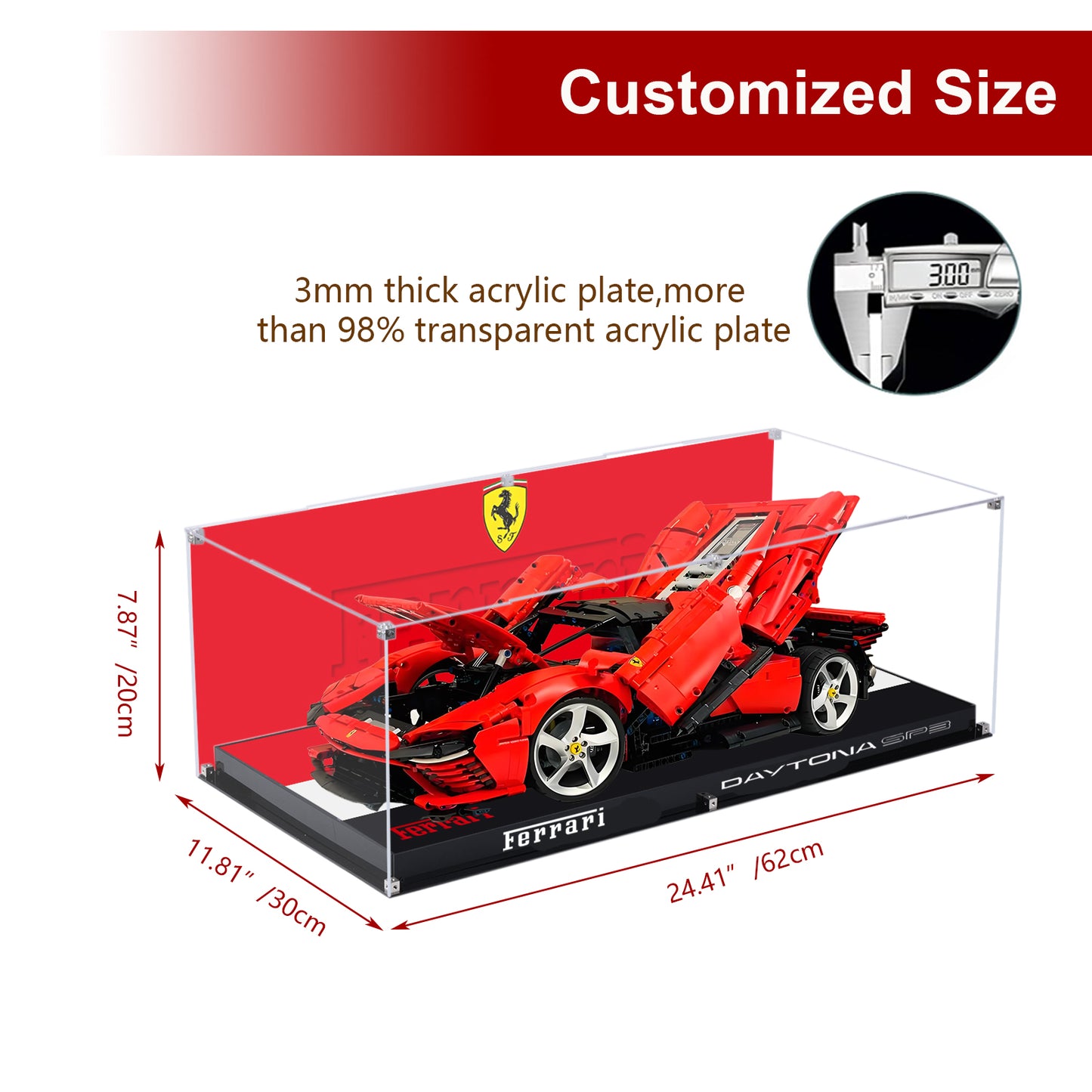 BrickArmor Display Case for LEGO Ferrari SP3 42143