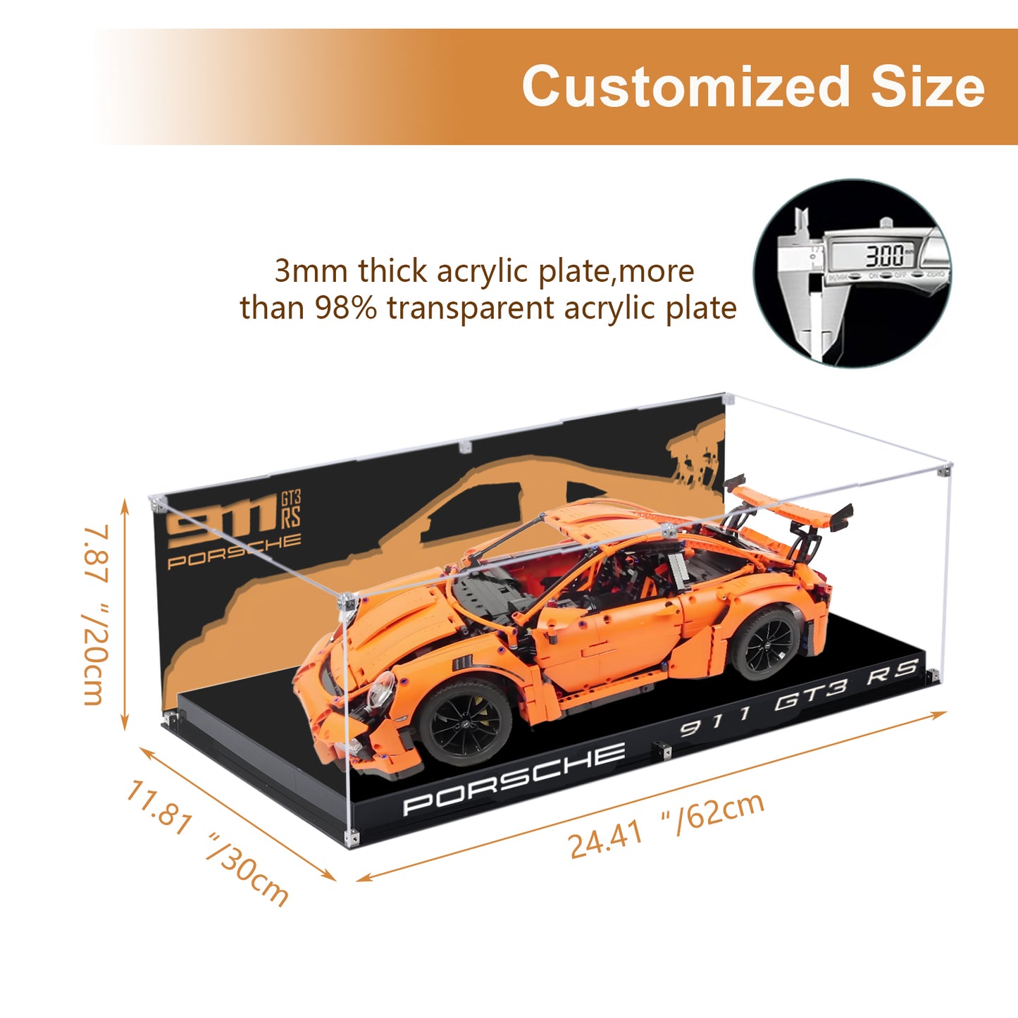 BrickArmor Display Case for LEGO Porsche GT3 42056