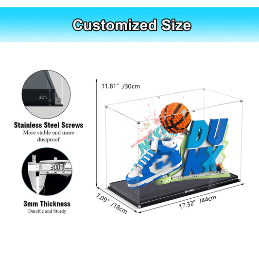 BrickArmor Display Case for LEGO 43008 Set x Nike Dunk Building Set,Dustproof Clear Display Box Compatible with Lego43008( Only Case，Model Not Included)