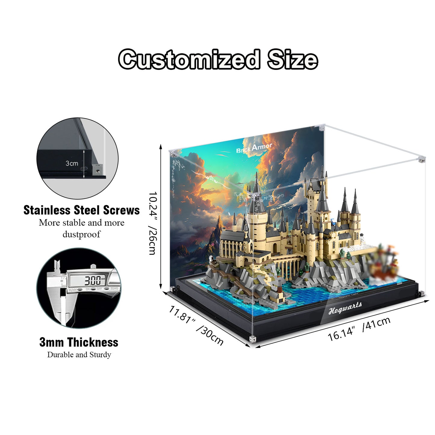 Acrylic Display Case Compatible with Lego 76419 Hogwarts Castle and Grounds Building Set，Dustproof Clear Display Box Compatible with Lego 76419 Harry Potter (Box Only，Model Not Included)