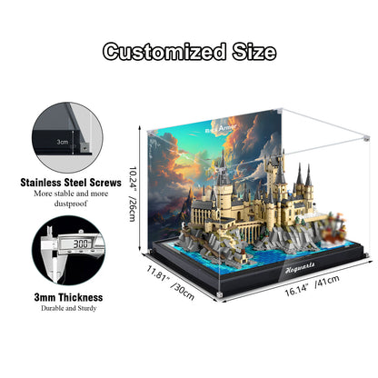 Acrylic Display Case Compatible with Lego 76419 Hogwarts Castle and Grounds Building Set，Dustproof Clear Display Box Compatible with Lego 76419 Harry Potter (Box Only，Model Not Included)