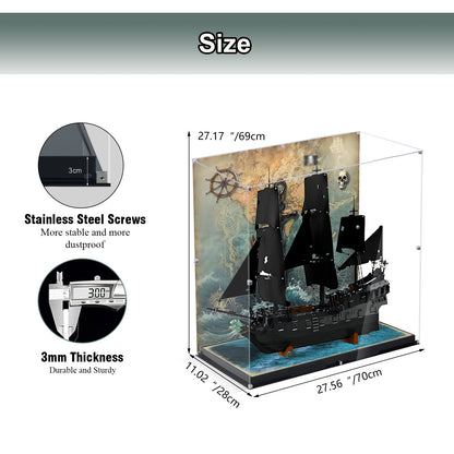BrickArmor Display Case for LEGO 10365 Black Pearl Ship Building Set,Dustproof Clear Display Box Compatible with Lego10365(Box Only，Model Not Included)