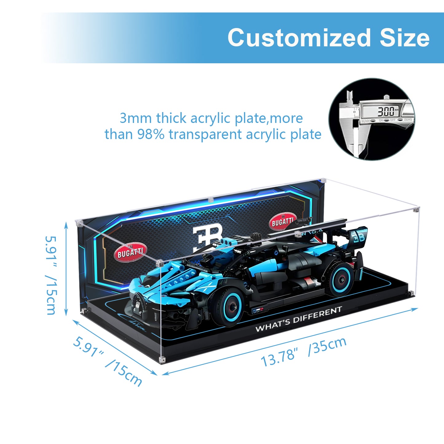 BrickArmor Display Case for LEGO Bugatti 42162