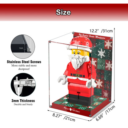 BrickArmor Display Case for LEGO 40820 Santa Minifigure Set,Innovative Magnetic Front Panel Dustproof Display Box Compatible with Lego 40820 (Only Box, Model Not Included)