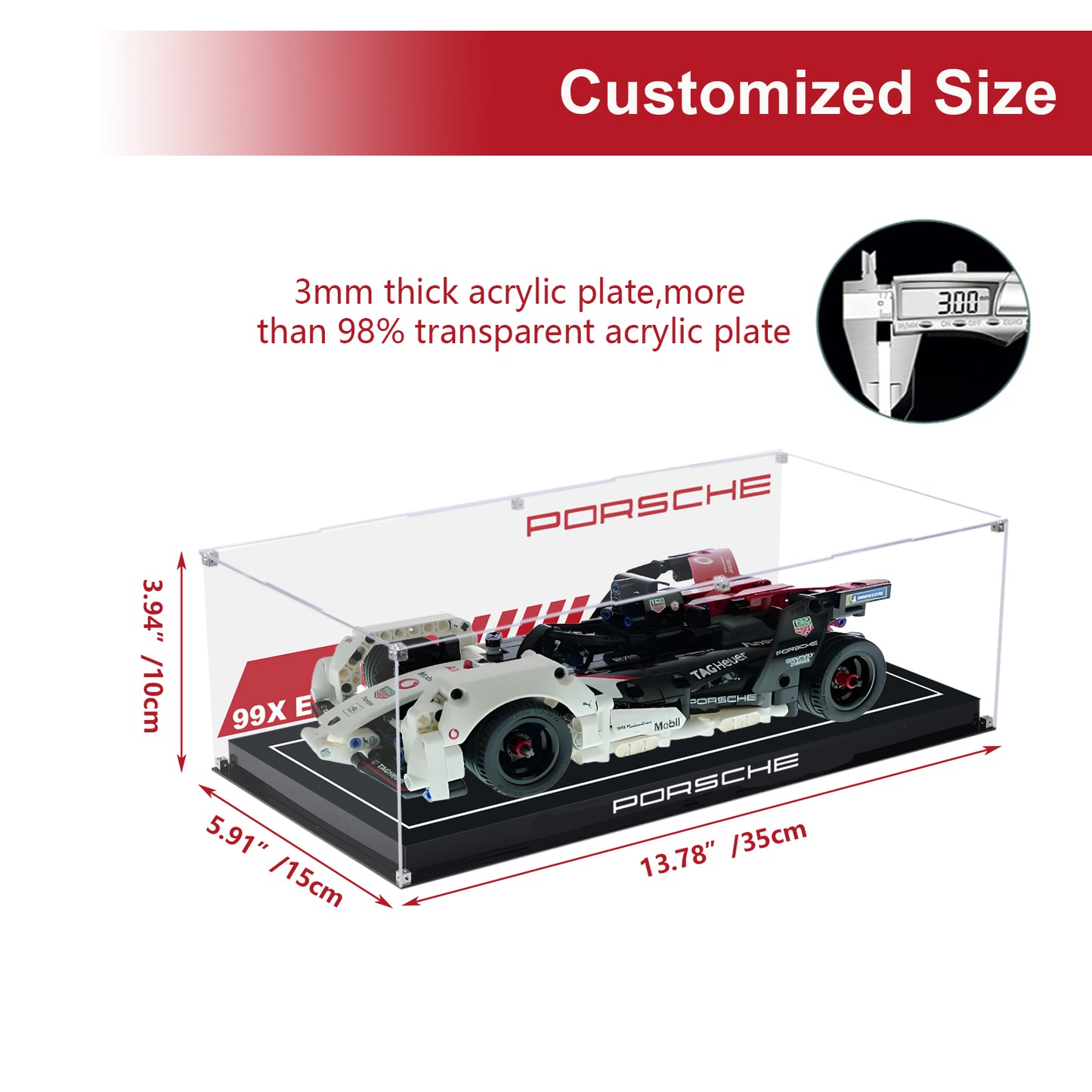 BrickArmor Display Case for LEGO Porsche Formula 42137