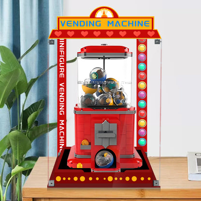 Acrylic Display Case Compatible with Lego 21358 Vending Machine Set, Creative Magnetic Front Panel, Dustproof Clear Display Box Compatible with Lego21358 Building Block(Case Only)