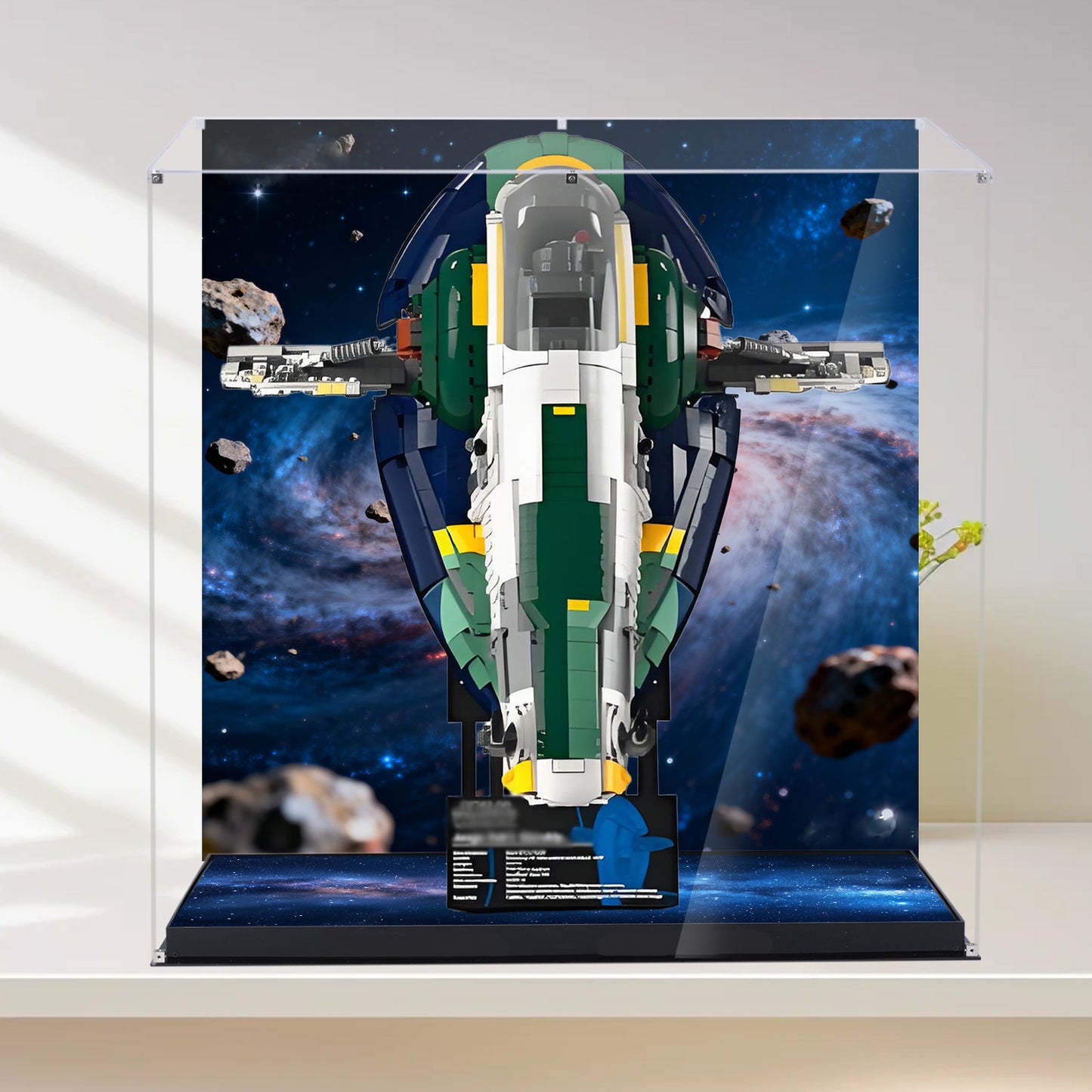 BrickArmor Display Case for LEGO 75409 Jango Fett's Firespray Building Set,Dustproof Clear Display Box Compatible with Lego75409 Class Starship(Box Only，Model Not Included)