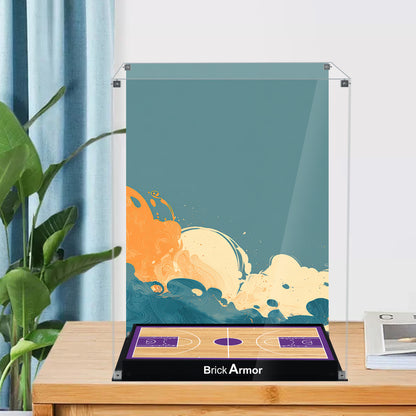 BrickArmor Display Case for LEGO 43010 Nike Slam Dunk Set, Dustproof Display Box & HD Painted Basketball Background Compatible with Lego 43010 Slam Dunk (Box Only, Model Not Included)