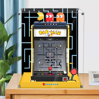 Acrylic Display Case Compatible with Lego 10323 PAC-Man Arcade Set, Creative Magnetic Front Panel, Dustproof Clear Display Box Compatible with Lego 10323 Icons Building Blocks Model (Case Only)
