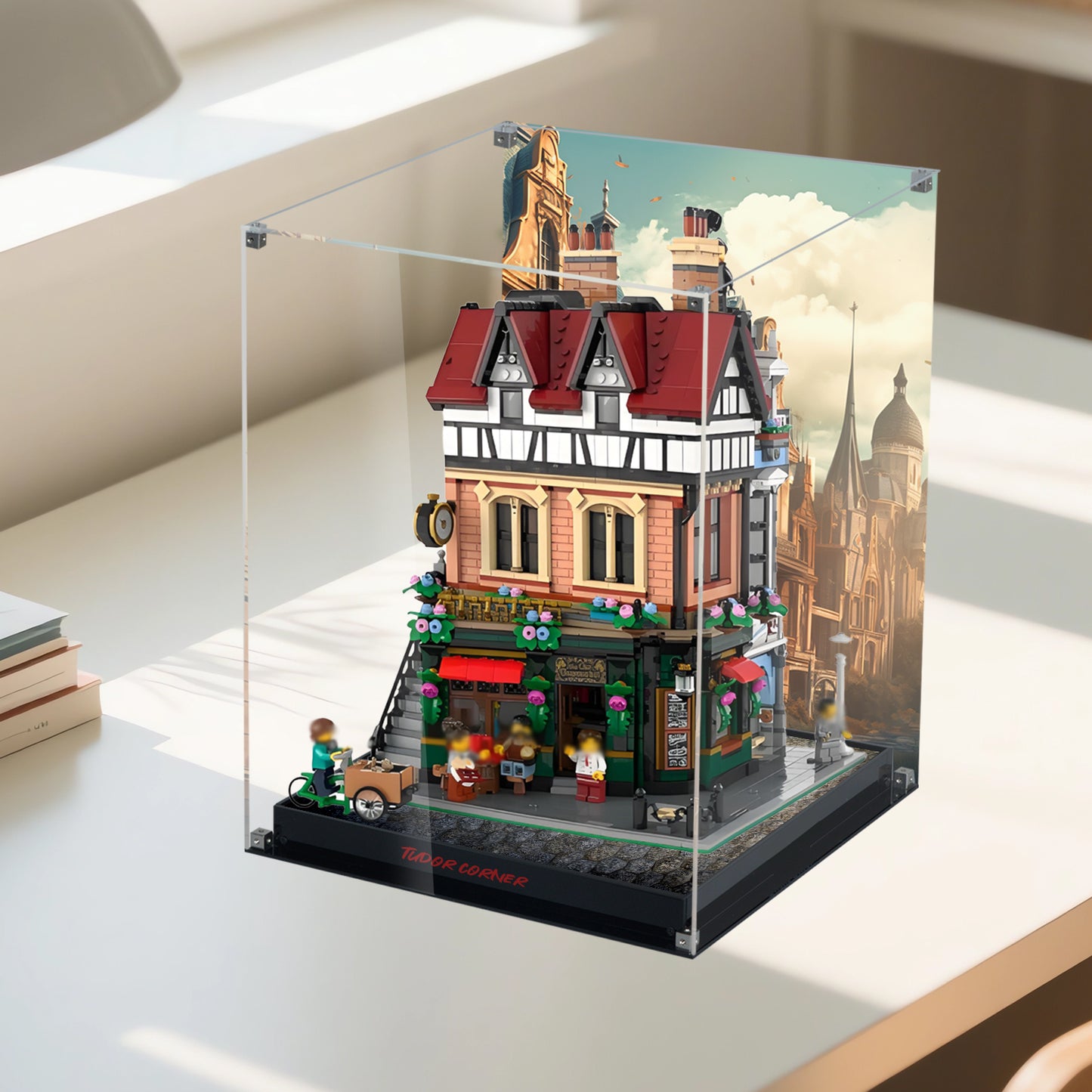 BrickArmor Display Case for LEGO 10350 Tudor Corner Building Set,Dustproof Clear Display Box Compatible with Lego 10350(Box Only，Model Not Included)