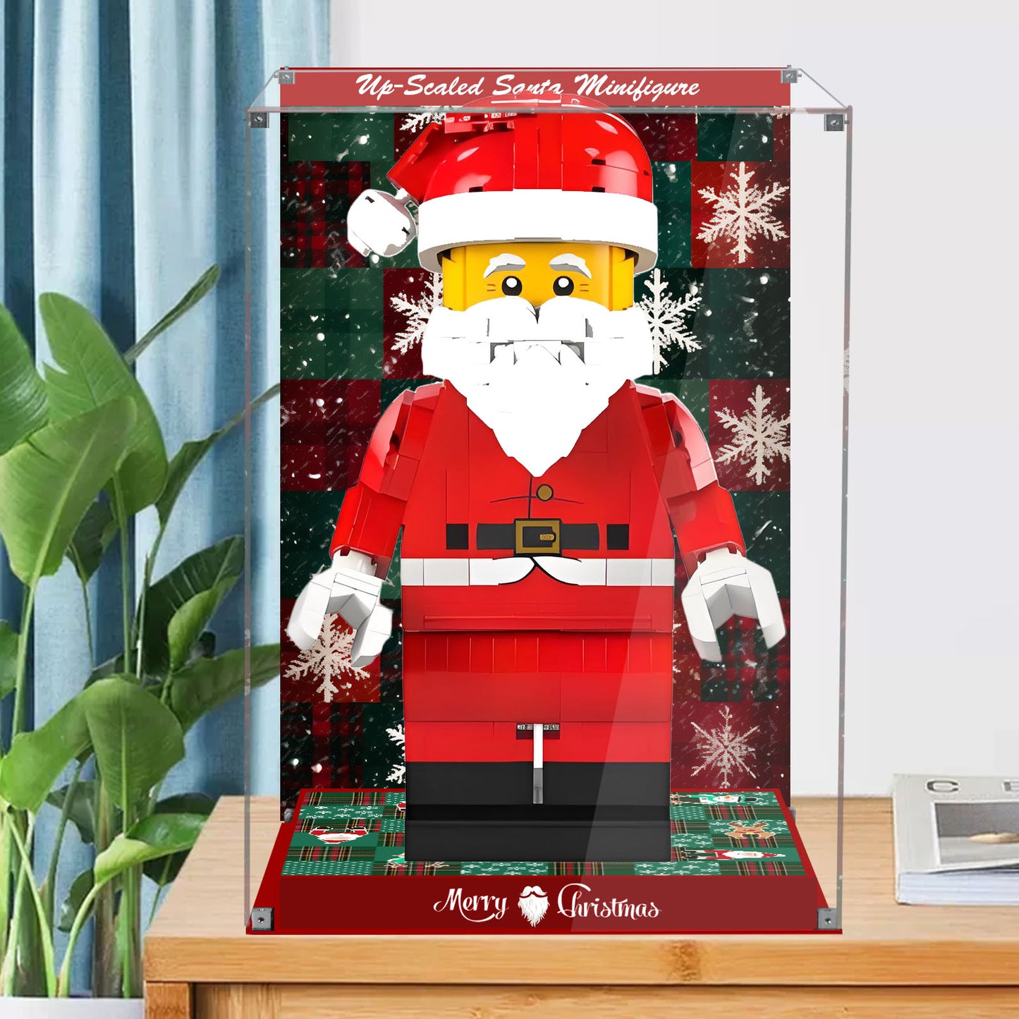 BrickArmor Display Case for LEGO 40820 Santa Minifigure Set,Innovative Magnetic Front Panel Dustproof Display Box Compatible with Lego 40820 (Only Box, Model Not Included)