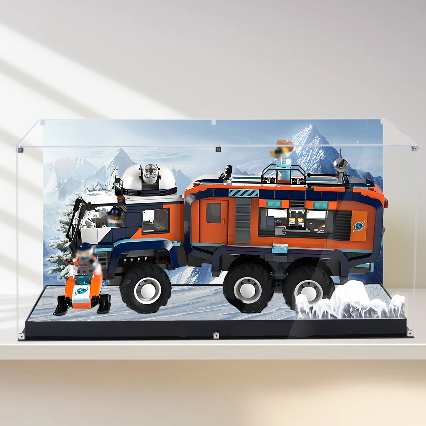 BrickArmor Display Case for LEGO 60471 Arctic Explorer Science Lab Truck Set,Innovative Magnetic Front Panel Dustproof Display Box Compatible with Lego 60471 (Only Box, Model Not Included)
