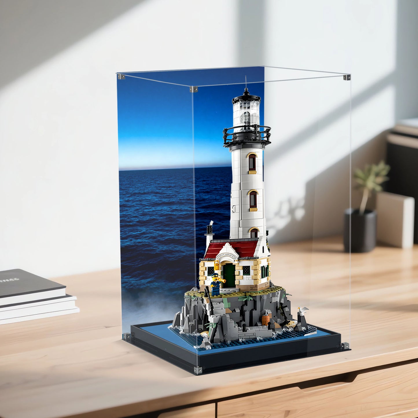 BrickArmor Display Case for LEGO Motorized Lighthouse 21335 Building Set, Dustproof Clear Display Box Compatible with Lego 21335 (Only Case, Model Not Included)