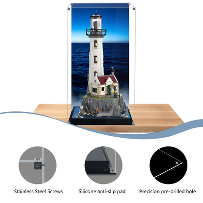 BrickArmor Display Case for LEGO Motorized Lighthouse 21335 Building Set, Dustproof Clear Display Box Compatible with Lego 21335 (Only Case, Model Not Included)