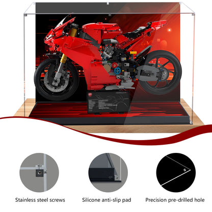 BrickArmor Display Case for LEGO 42202 Motorcycle Ducati Panigale V4 S Building Set, Dustproof Clear Display Box Compatible with Lego 42202 (Box Only，Model Not Included)