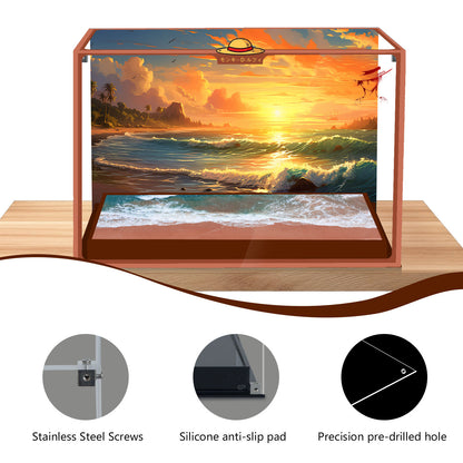 Acrylic Display Case Compatible with Lego 75640 One Piece The Baratie Floating Restaurant Collectible Set, Innovative Magnetic Front Panel Dustproof Display Box Compatible with Lego75640