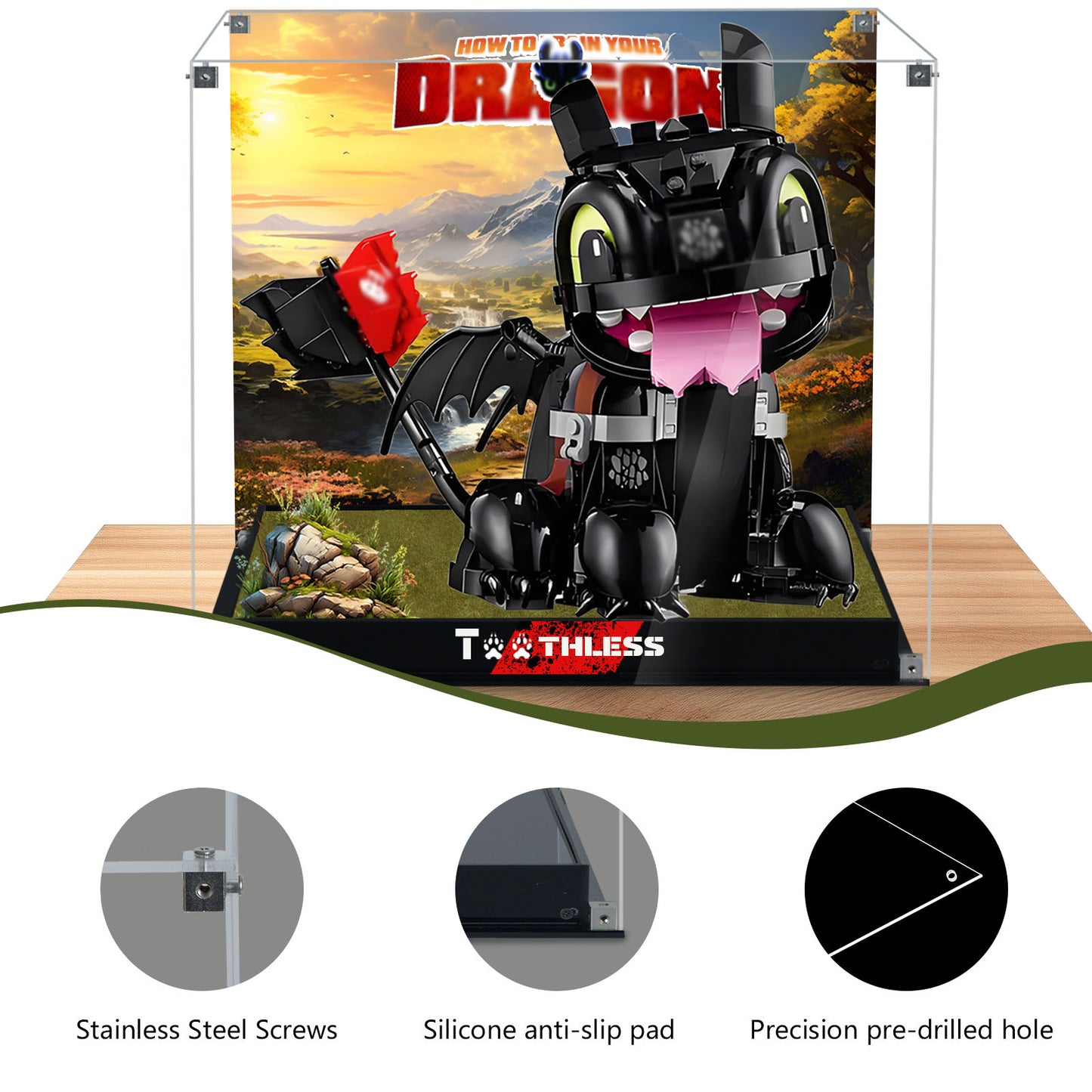 BrickArmor Display Case for LEGO How to Train Your Dragon: Toothless 10375 Building Set, Dustproof Clear Display Box Compatible with Lego 10375 (Box Only, Model Not Included)
