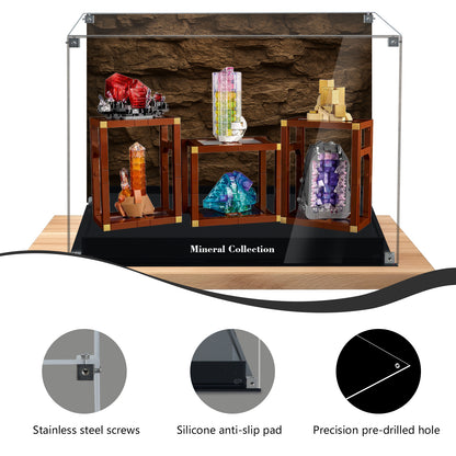 BrickArmor Display Case for LEGO Mineral Collection 21362, Creative Magnetic Front Panel, Dustproof Clear Display Box Compatible with Lego 21362 (Box Only, Model Not Included)