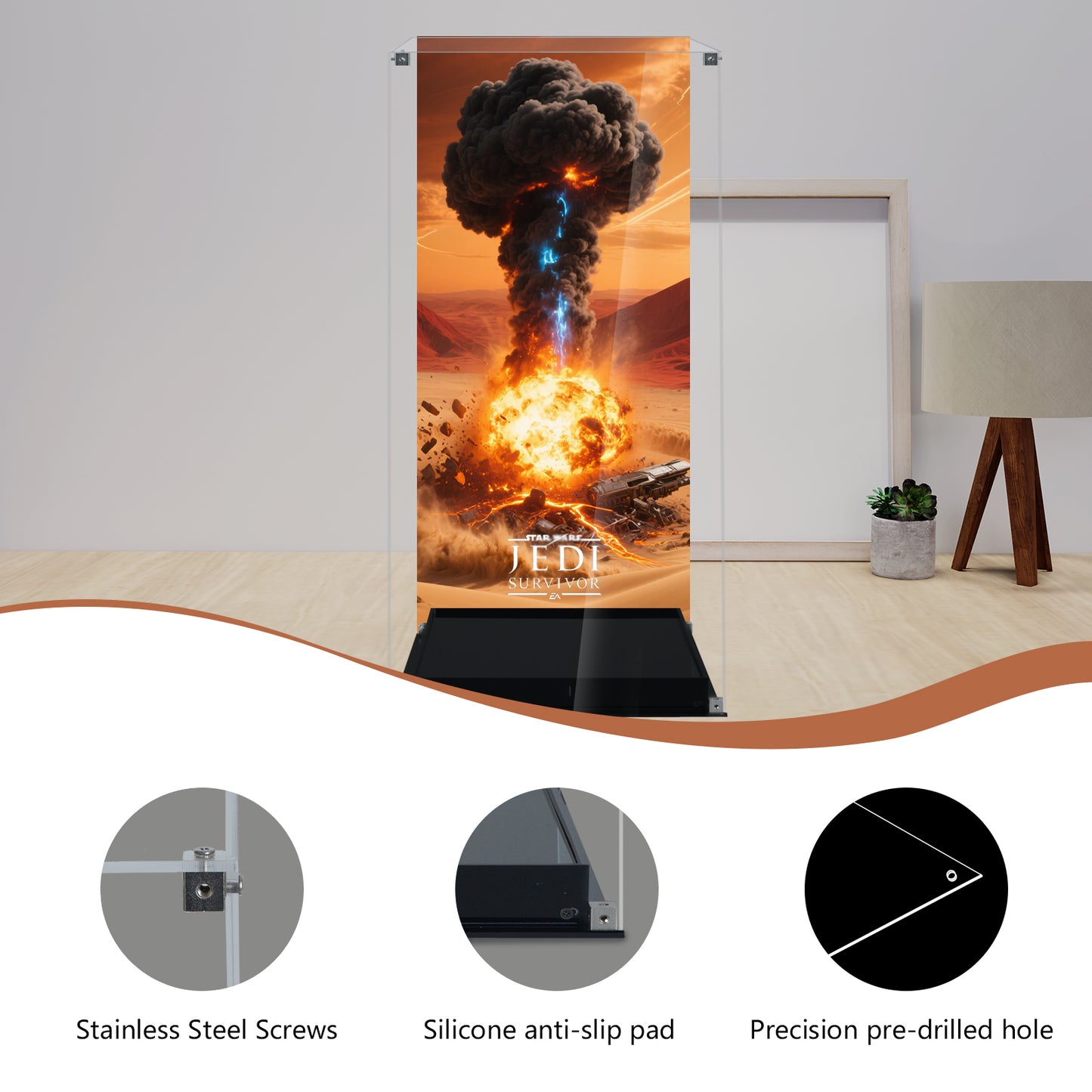 Acrylic Display Case Compatible with Lego75434 K-2SO Security Droid Building Set,Dustproof Clear Display Box Compatible with Lego75434(Box Only, Model Not Included