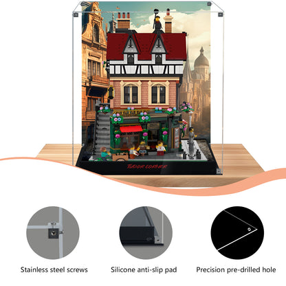 BrickArmor Display Case for LEGO 10350 Tudor Corner Building Set,Dustproof Clear Display Box Compatible with Lego10350(Box Only，Model Not Included)