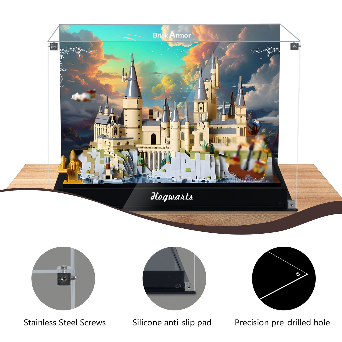 Acrylic Display Case Compatible with Lego 76419 Hogwarts Castle and Grounds Building Set，Dustproof Clear Display Box Compatible with Lego 76419 Harry Potter (Box Only，Model Not Included)