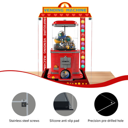 Acrylic Display Case Compatible with Lego 21358 Vending Machine Set, Creative Magnetic Front Panel, Dustproof Clear Display Box Compatible with Lego21358 Building Block(Case Only)