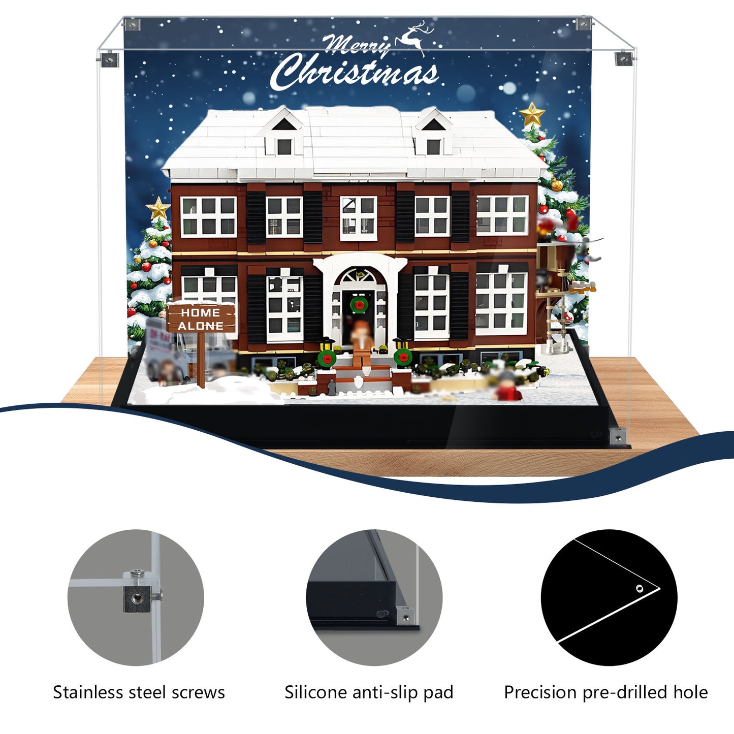 BrickArmor Display Case for LEGO 21330 Home Alone McCallisters House Building Set,Dustproof Clear Display Box Compatible with Lego21330 Home Alone(Box Only，Model Not Included)