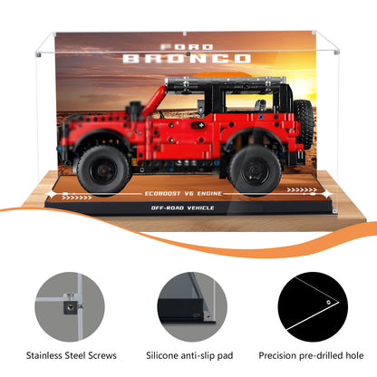 BrickArmor Display Case for LEGO 42213 Ford Bronco SUV Technic Car Building Set,Dustproof Clear Display Box Compatible with Lego 42213 (Box Only，Model Not Included)