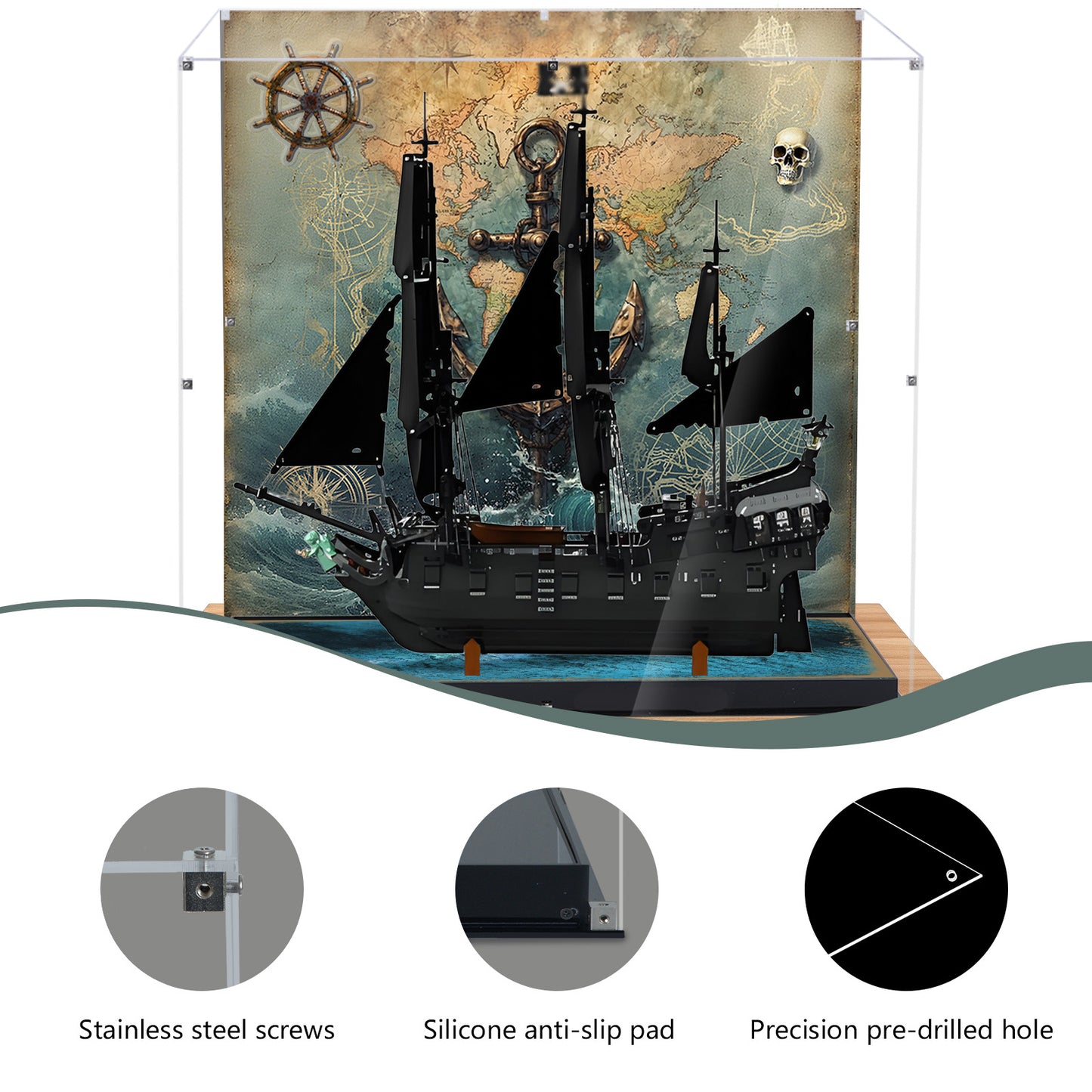 BrickArmor Display Case for LEGO 10365 Black Pearl Ship Building Set,Dustproof Clear Display Box Compatible with Lego10365(Box Only，Model Not Included)