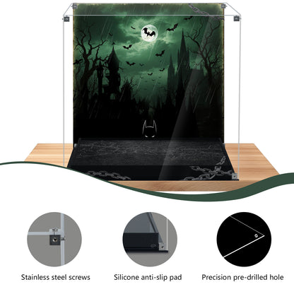 BrickArmor Display Case for LEGO 76300 Batman Arkham Asylum Madhouse Set, Innovative Magnetic Front Panel Dustproof Display Box Compatible with Lego 76300 (Only Box, Model Not Included)