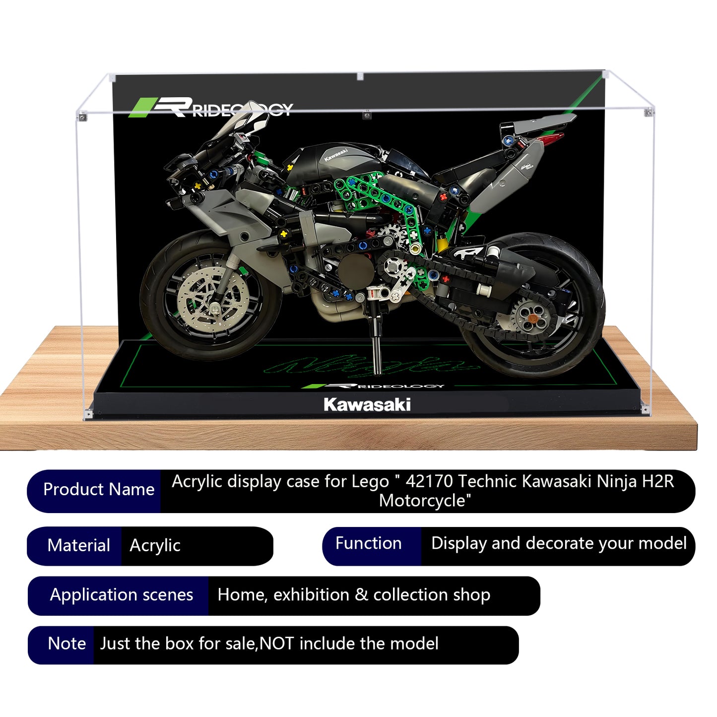 BrickArmor Display Case for LEGO Kawasaki H2R motorcycle 42170