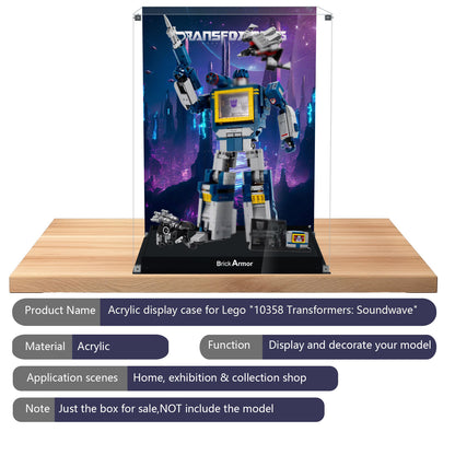 BrickArmor Display Case for LEGO Transformers Soundwave 10358 Model Dustproof Clear Display Box Compatible with Lego 10358 (Box Only, Model Not Includ)