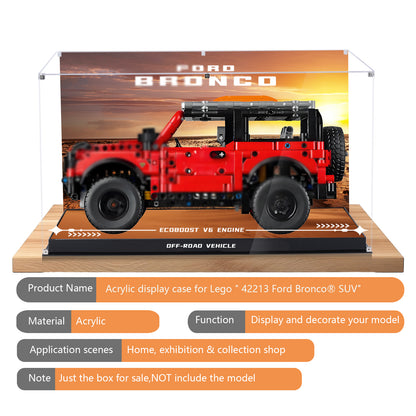 BrickArmor Display Case for LEGO 42213 Ford Bronco SUV Technic Car Building Set,Dustproof Clear Display Box Compatible with Lego 42213 (Box Only，Model Not Included)