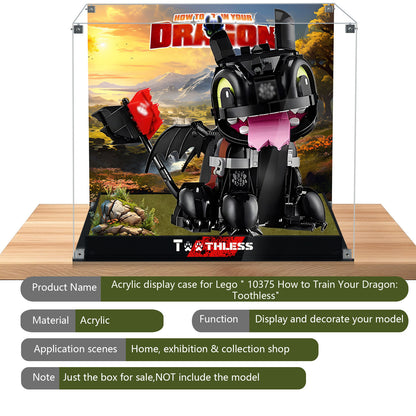 BrickArmor Display Case for LEGO How to Train Your Dragon: Toothless 10375 Building Set, Dustproof Clear Display Box Compatible with Lego 10375 (Box Only, Model Not Included)