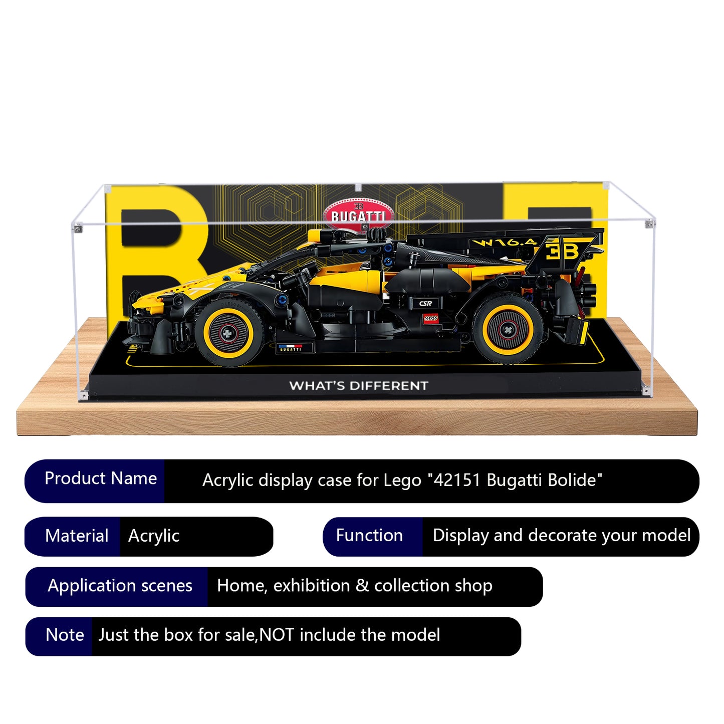 BrickArmor Display Case for LEGO Bugatti 42151