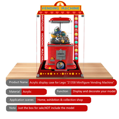 Acrylic Display Case Compatible with Lego 21358 Vending Machine Set, Creative Magnetic Front Panel, Dustproof Clear Display Box Compatible with Lego21358 Building Block(Case Only)