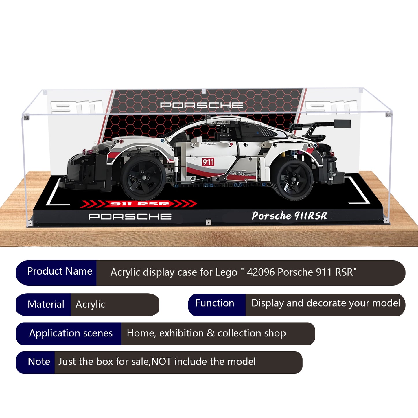 BrickArmor Display Case for LEGO Porsche 911RSR 42096