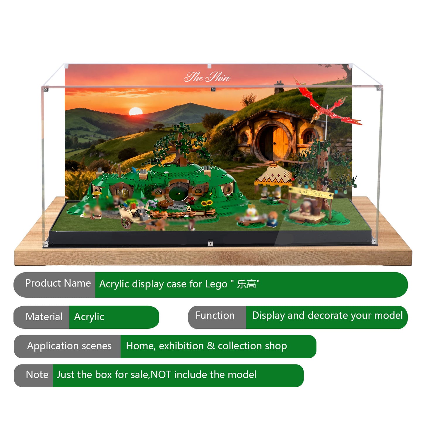 BrickArmor Display Case for LEGO 10354 Lord of The Rings: The Shire Set,Innovative Magnetic Front Panel Dustproof Display Box Compatible with Lego 10354(Only Box, Model Not Included)