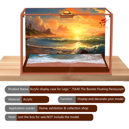 Acrylic Display Case Compatible with Lego 75640 One Piece The Baratie Floating Restaurant Collectible Set, Innovative Magnetic Front Panel Dustproof Display Box Compatible with Lego75640