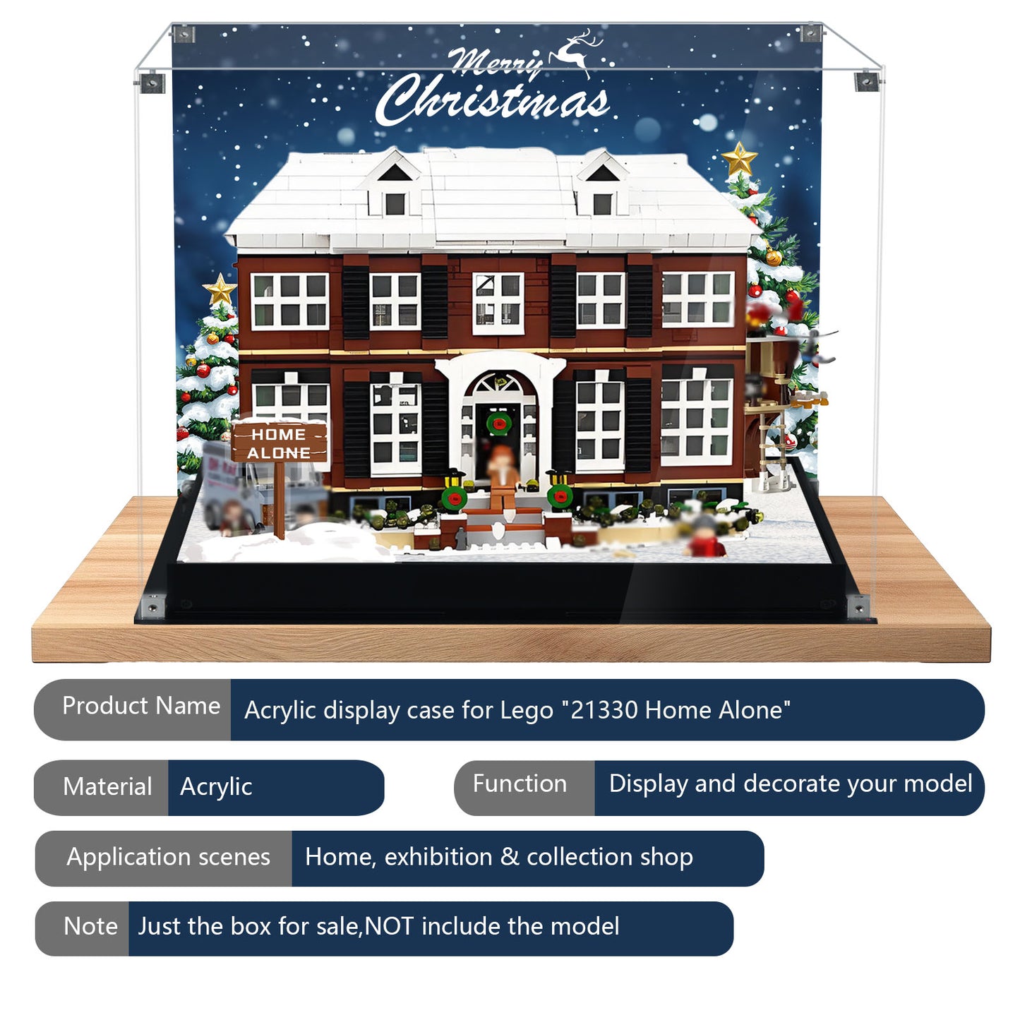 BrickArmor Display Case for LEGO 21330 Home Alone McCallisters House Building Set,Dustproof Clear Display Box Compatible with Lego21330 Home Alone(Box Only，Model Not Included)